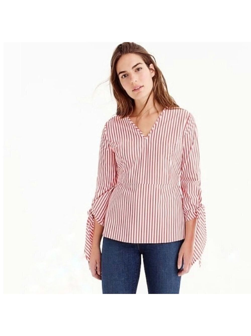 Universal Standard For J.Crew | Poplin Tie Sleeve Top